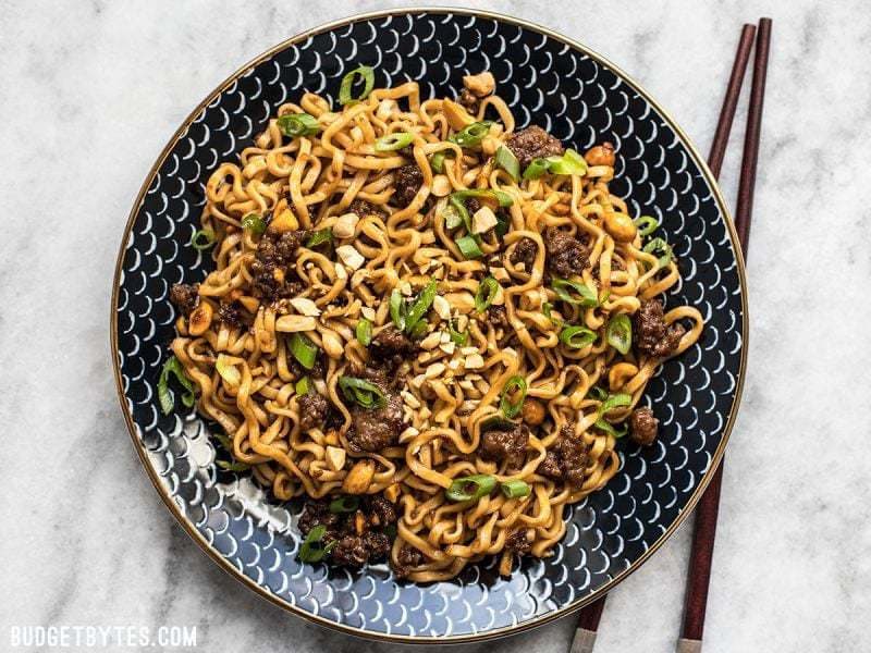 Pork and Peanut Dragon Noodles