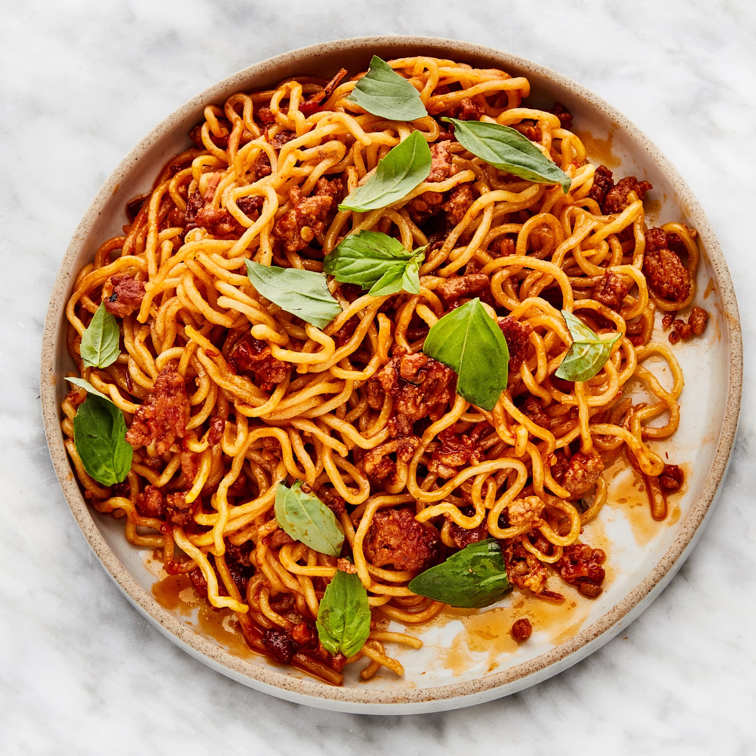 Spicy-Sweet Sambal Pork Noodles